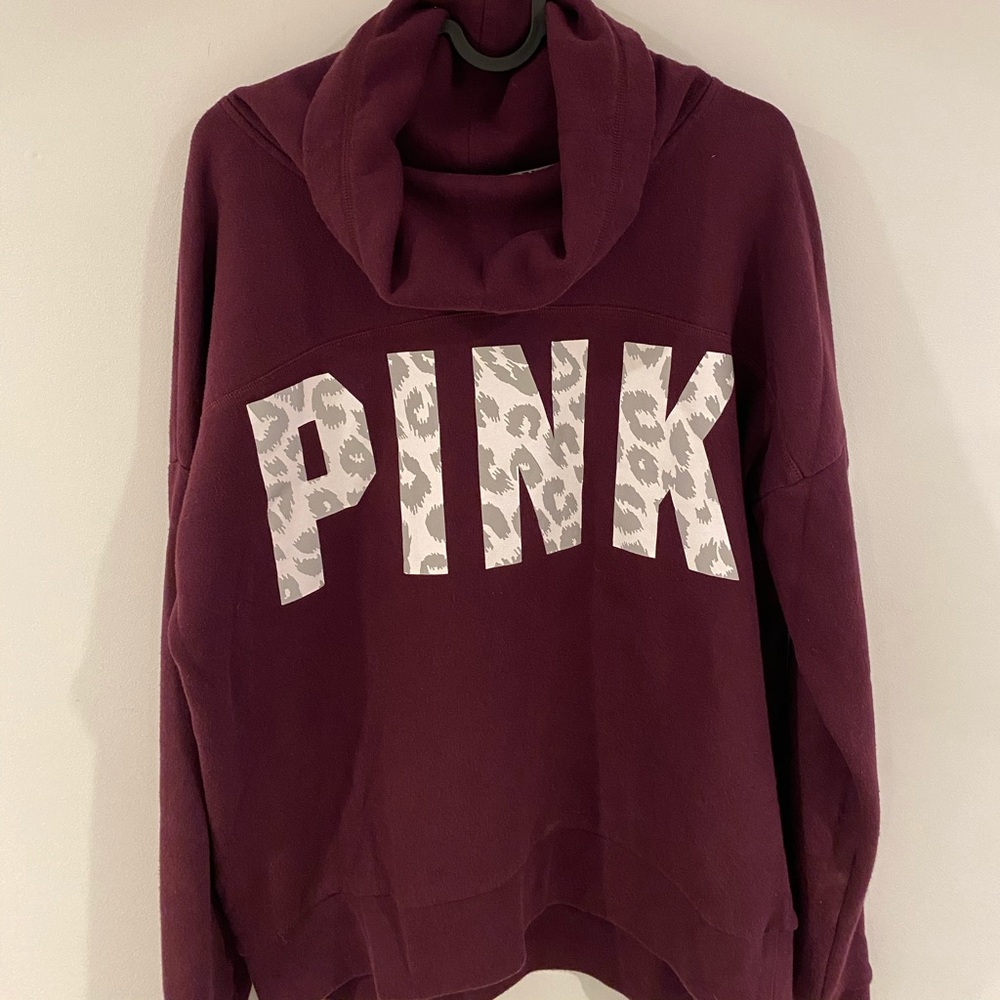 Reflective PINK Cowl Neck Sweatshirt